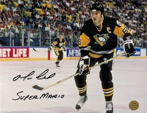 Mario Lemieux "Super Mario" Rare Signed Autographed 8.5x11 Photo W/COA - Picture 1 of 6
