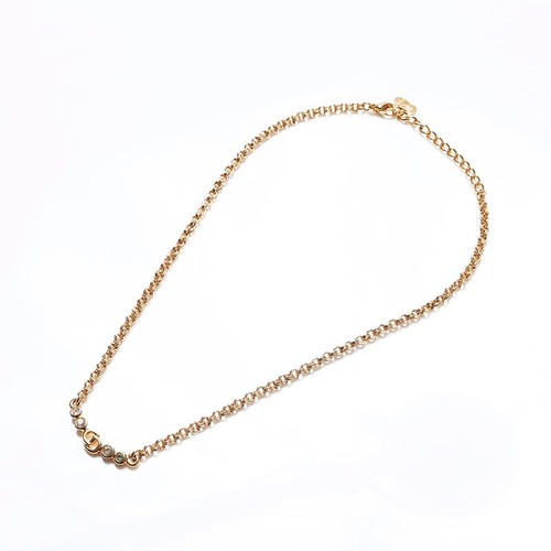 Collana Christian Dior CD logo strass oro WS12791