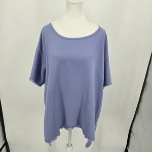 Soft Surroundings Raw Hem Popover Top Blouse Purple Women's Size 1X NEW - Picture 1 of 10