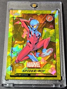 2024 Topps Chrome Marvel Sapphire 1st /75 Yellow Spider-Boy Refractor #40 - Picture 1 of 3