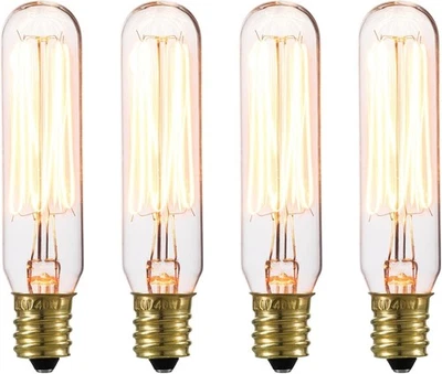 GLOBE Electric 80151 40W Vintage Edison Mini Tube Clear Glass Dimmable, 4 pack - Image 1 of 4