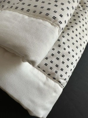 Twin Extra Long Quilted Down Alternative Bed Blanket Reversible Ivory 65x92 - Image 1 of 4