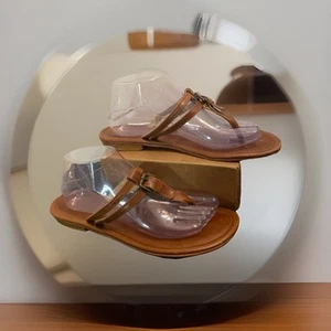 LAURENT EFFEL Womens Brown Leather Flats Size 41 (11) Buckle Detail - Picture 1 of 13