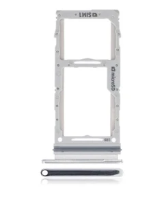 PLATEAU DOUBLE CARTE SIM COMPATIBLE POUR SAMSUNG GALAXY A90 5G (A908 / 2019) BLANC - Photo 1 sur 2