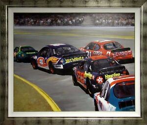 Luigi Rocca ART Original Painting "Daytona" CAR RACE Hand Signed Make an Offer