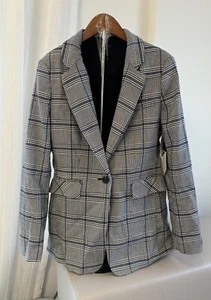 1. State Modern Rebel Blazer in Black, White & Blue - Picture 1 of 7