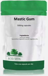 Mastic Gum 500mg Capsules – Digestive Health & Stomach Support - ECOVITS - Picture 1 of 2