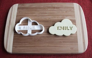 PERSONALIZADO Cortador de galletas en forma de nube Estampilla de galletas Pastel Topper Fondant - Imagen 1 de 1