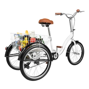 20 zoll Erwachsene Dreirad Fahrrad Erwachsenendreirad 3 R?der mit Einkaufskorb - Bild 1 von 22