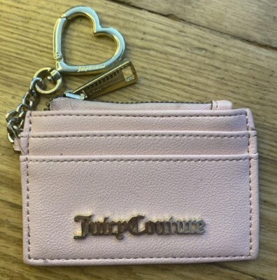 Juicy Couture Love Actually Estuche para Tarjetas Llavero Llavero Bolso Dije ROSA Foto 1 de 4