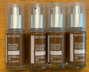 Lot of 4 Revlon Illuminance Skin Caring Foundation #601, 5% Squalane 1oz. Bottle - Picture 1 of 2