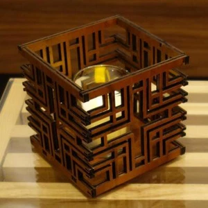 Frank Lloyd Wright Candle Lighting TALIESIN Cherry Brown Reproduct for Japan - Picture 1 of 11