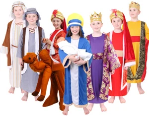 CHILDS NATIVITY COSTUME MARY JOSEPH WISE MEN SHEPHERD CHRISTMAS XMAS FANCY DRESS - Picture 1 of 8