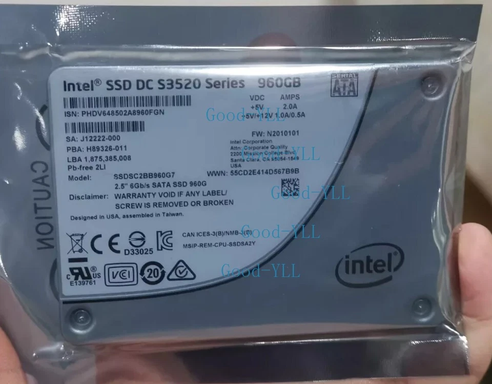 Intel DC S3520 Series 960GB SSD 2.5&; SATA 6Gbs Solid State Drive SSDSC2BB960G7 - Image 1 of 1