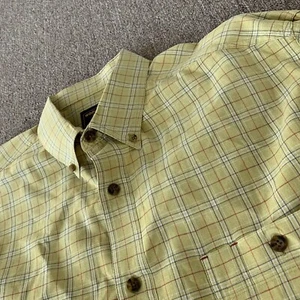 Camicia uomo Woolrich con bottoni fantasia quadri gialla taglia large - Foto 1 di 6