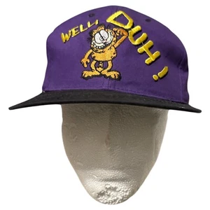 Sombrero/Gorra Vintage Púrpura Garfield Bordada Snapback, Nueva con Etiquetas - Imagen 1 de 7
