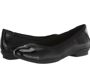 Collection by Clarks Women's Sara Orchid Flat Shoes sz 6 Black - Picture 1 of 6