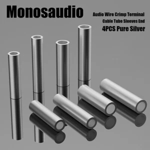 4 pezzi manicotti tubo cavo argento puro monosaudio terminale filo audio crimpatura NUOVO - Foto 1 di 17