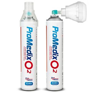 2x Breathing Oxygen Can 2x 12L Inhaler Portable 99.4% Pure with Mouthpiece 24L