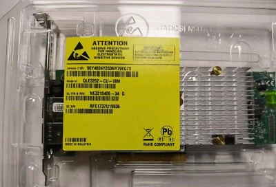 NEW IBM QLogic QLE3262-CU-IBM Dual Port 10Gbps PCIex8 Network Adapter - Image 1 of 4