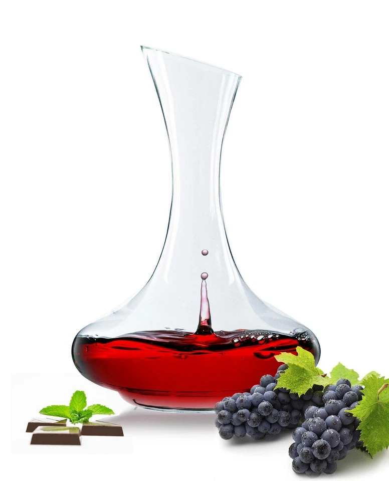 Weinkaraffe 1,5 Liter Dekantier Glaskaraffe Mundgeblasene Karaffe Wein Glas   - Bild 1 von 4