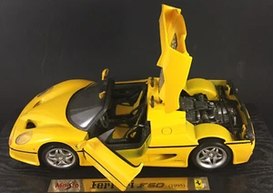 Vintage Maisto 1995 Ferrari F50 Special Edition 1:18 Scale Yellow EUC Hardtop - Picture 1 of 11