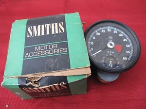 NOS Smiths E-Type XK MKII Tachometer Rev Counter 7413 w/Clock UNUSED / Box - Picture 1 of 16