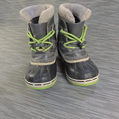 Botas Sorel Niños 13 Gris Yoot Pac TP Impermeable Cuero con Cordones NC1880-011 Foto 1 de 4