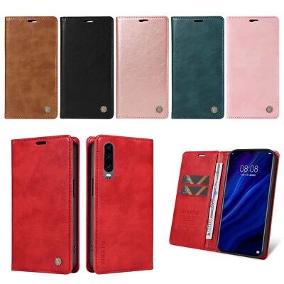 Case for Huawei P30 Mate60 Thin Magnetic PU Leather Flip Wallet Case Phone Cover - Image 1 of 4