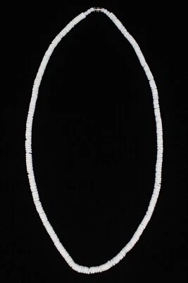 Ожерелье Puka Shell - 22 дюйма белое, гладкое, круглое ракушка - гавайский стиль серфера - Изображение 1 из 3