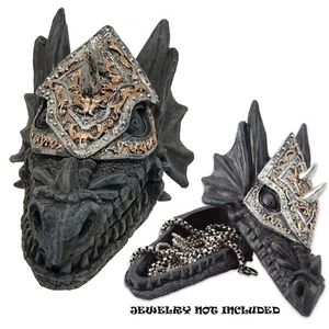 MANCAVE DETAILLIERTER GEPANZERTER DRACHE SCHMUCK VERSTECK SCHATZKISTE für BURG NEU - Bild 1 von 7