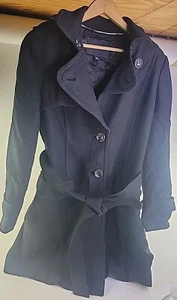 Banana Republic Damen Wollmantel schwarz Knopfleiste Größe S - Bild 1 von 15