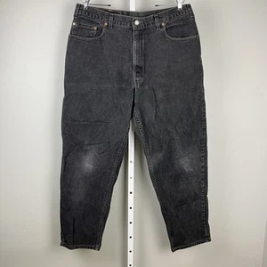 Vintage Levi's 560 Loose Fit Black Denim Jeans Mens 38x32 Tapered Leg Y2K USA - Picture 1 of 10