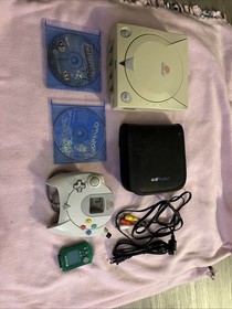 Sega Dreamcast Console White ( HKT-3020) Bundle, Controller, Cords, Tested Works