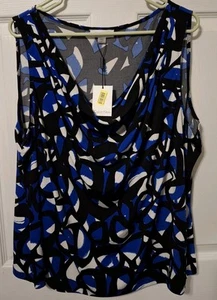Calvin Klein Damen Top, 2X, ärmellos, drapierter Ausschnitt, Tank, Neu mit Etikett - Bild 1 von 3