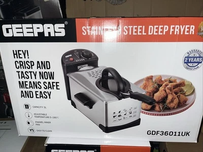 Geepas Stainless Steel Deep Fryer With Viewing Window 3L - Image 1 of 3