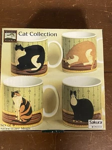 Warren Kimball Vintage Sakura Oneida CAT Collection Tassen MIB. 4 Stück 10 oz UNBENUTZT - Bild 1 von 7