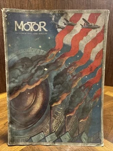 MoToR  Magazine October 1942 Automobile Magazine World War II Art Deco Many Ads - Picture 1 of 12