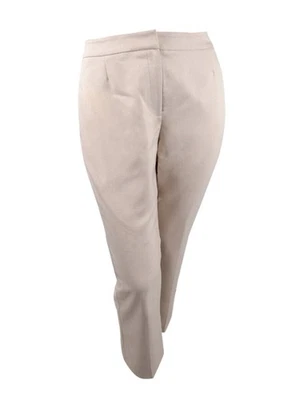 LE SUIT PETITE Womens Beige Lined Wear To Work High Waist Pants Petites 2P - Image 1 of 4