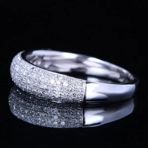 Half Eternity Ring Band 1.4ct Round Cut Simulated  14k White Gold Plated - Picture 1 of 6