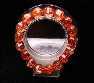 Brazalete de cuentas redondas de piedras preciosas de cristal citrino amarillo arco iris natural de 10,3 mm - Imagen 1 de 6