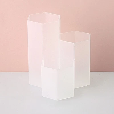 Caja de almacenamiento de brochas de maquillaje cosmético 3 celosías organizador de mesa herramientas de maquillaje BoGA Foto 1 de 4