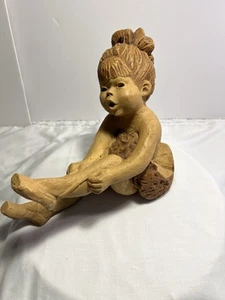 Vintage 1980 signiert Lee Bortin Ton Keramik, Ballerina, Kunst Skulptur bezaubernd - Bild 1 von 22