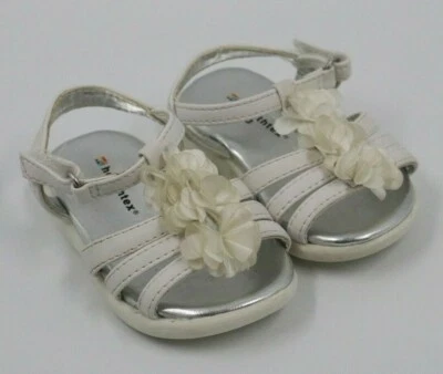 Sandálias sapatos Healthtex bebê menina branco floral tamanho 3 - Imagem 1 de 4