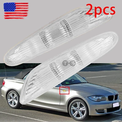 Luz de señalización lateral LED dinámica transparente 2 piezas para BMW E90 E91 E92 E60 E61 E82 Foto 1 de 4