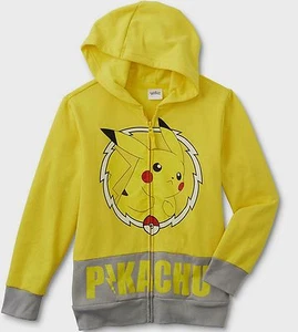 Pokemon Pikachu Zip Up Hoodie Child Size 8 M 10 12 L New Sweatshirt Youth - Picture 1 of 1