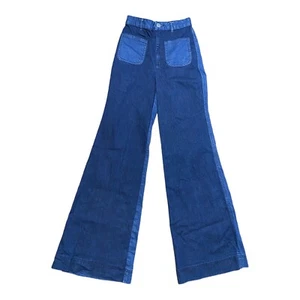 Kate Spade Wide Leg Flare Two Tone Jeans Denim Womens 25 Inseam 33” EUC - Picture 1 of 7