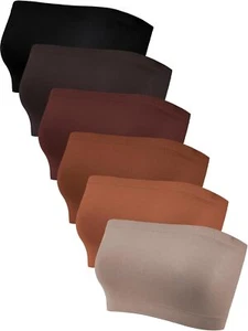Geyoga 6 Pieces Strapless Bandeau Seamless Bralettes Stretchy Non Padded Tube Br - Picture 1 of 6
