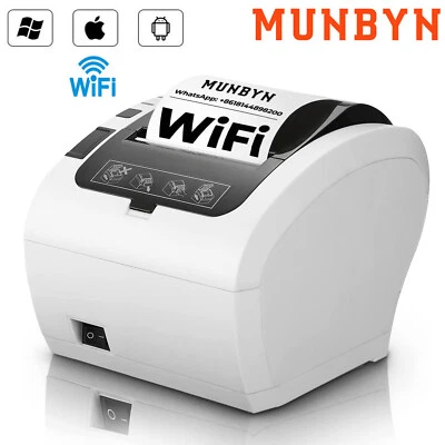 MUNBYN WiFi Thermal POS Receipt Printer upgraded USB/Lan/Serial/Cash Drawer Port - Image 1 of 4