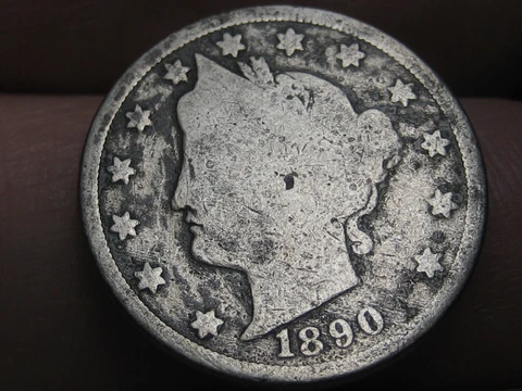1890 Liberty Head V Nickel 5 Cent Piece- Good Details Cover